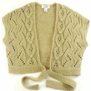 NWT Ann Taylor Loft Petites Knit Sweater Vest Size MP Tie Front Cute!
